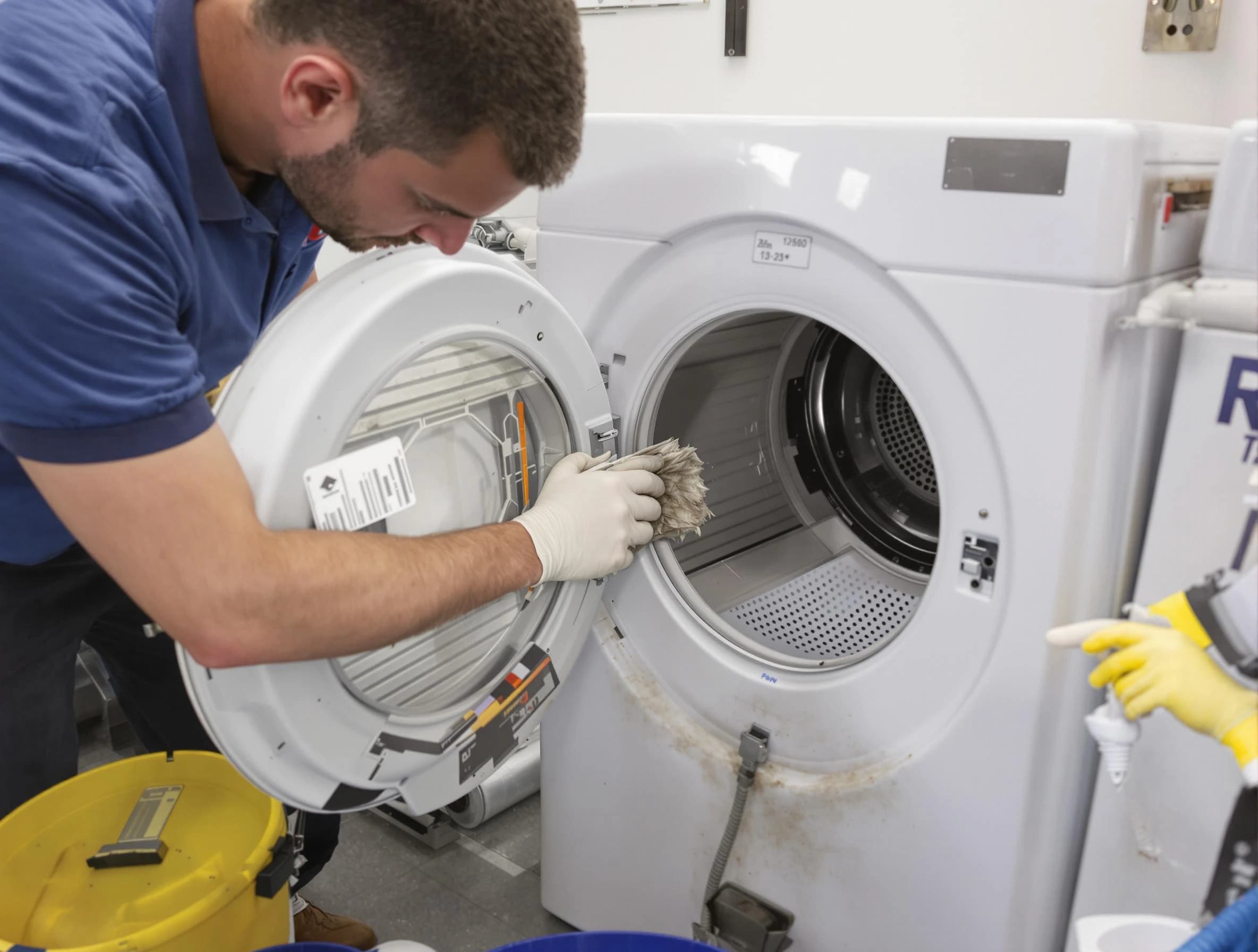 Westminster Dryer Vent Cleaning specialist performing detailed lint trap cleaning service in Westminster